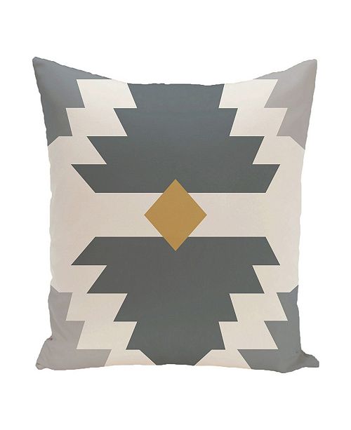E By Design 16 Inch Gray And Yellow Decorative Geometric Throw