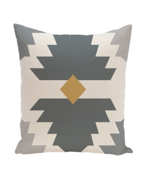 E By Design 16 Inch Gray And Yellow Decorative Geometric Throw Pillow