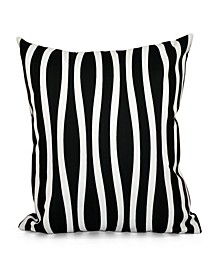 16 Inch Black Decorative Striped Throw Pillow