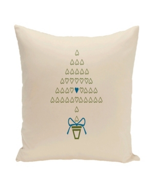E By Design 16 Inch Off White And Teal Decorative Christmas Throw Pillow