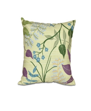 E By Design Botanical 16 Inch Bright Green Decorative Floral Throw Pillow