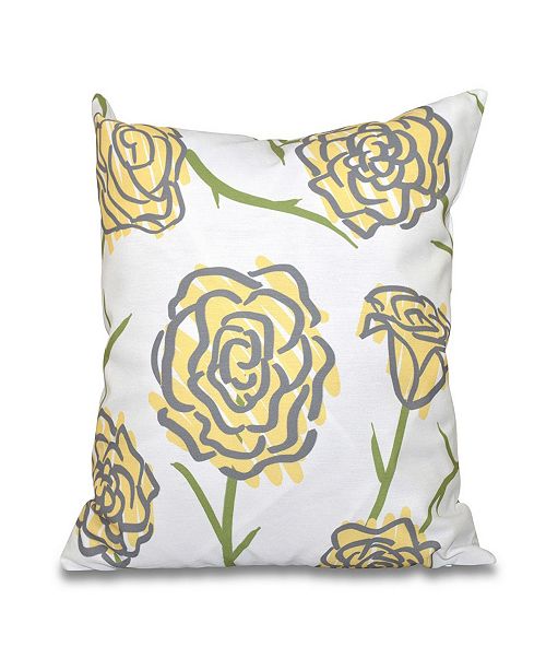 E By Design Spring Floral 1 16 Inch Yellow And Gray Decorative