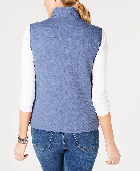 Karen Scott Quilted Fleece Vest, Created for Macy's & Reviews Jackets