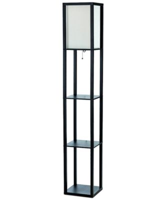 All The Rages - Floor Lamp Etagere Organizer Storage Shelf with Linen Shade