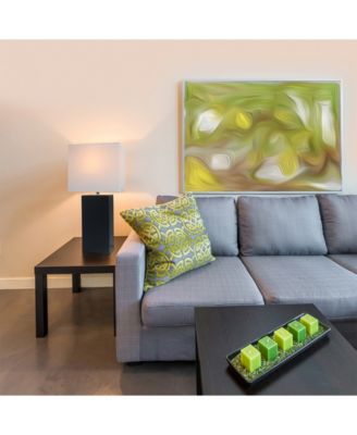 Elegant Designs Modern Leather Table Lamp with White Fabric Shade