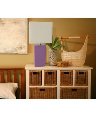 Elegant Designs Modern Leather Table Lamp with White Fabric Shade