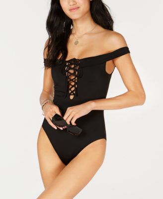 macy's off the shoulder swimsuit