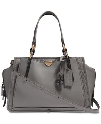 coach gray leather handbag