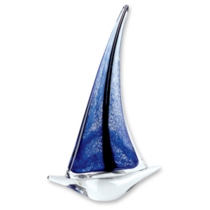 Badash Crystal Sailboat Art Glass Sculpture In Multi