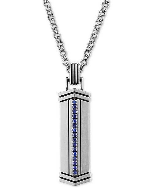 Esquire Men S Jewelry 22 Sapphire Pendant Necklace 1 3 Ct T W In Sterling Silver Created For Macy S Reviews Necklaces Jewelry Watches Macy S