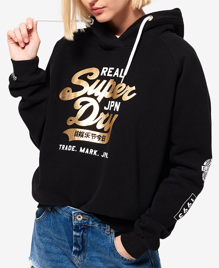 Superdry Cotton Pullover Graphic Hoodie & Reviews - Tops - Juniors - Macy's