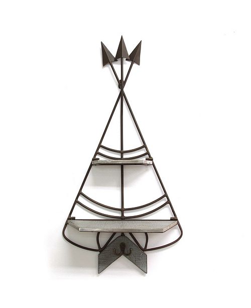 Stratton Home Decor Teepee Shelf And Hook Wall Decor