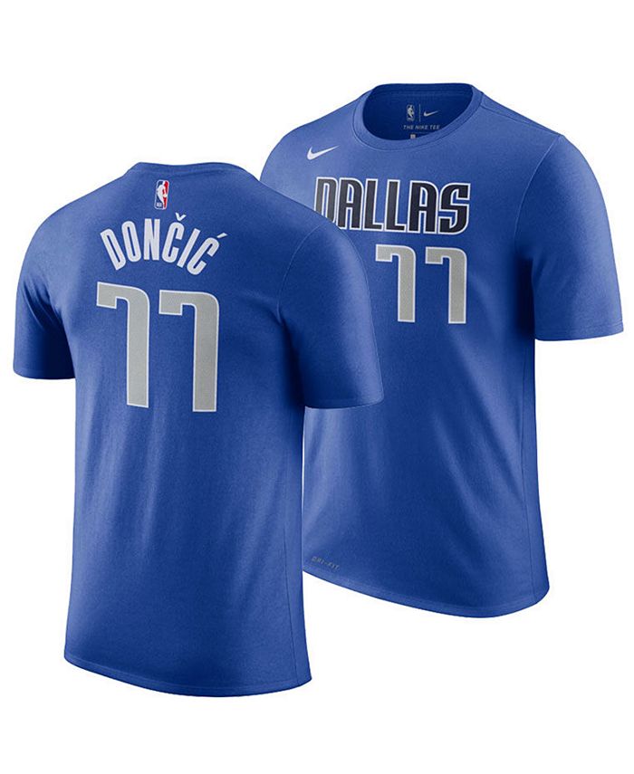 Luka Doncic Dallas Mavericks Blue Name And Number Short Sleeve Player T  Shirt