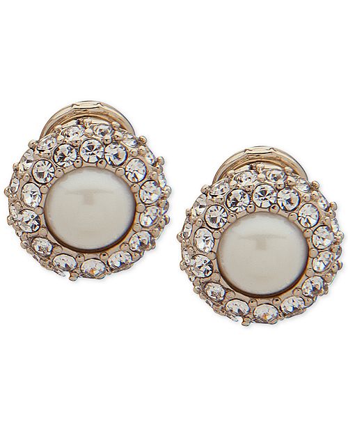 Lauren Ralph Lauren GoldTone Pavé & Imitation Pearl ClipOn Button