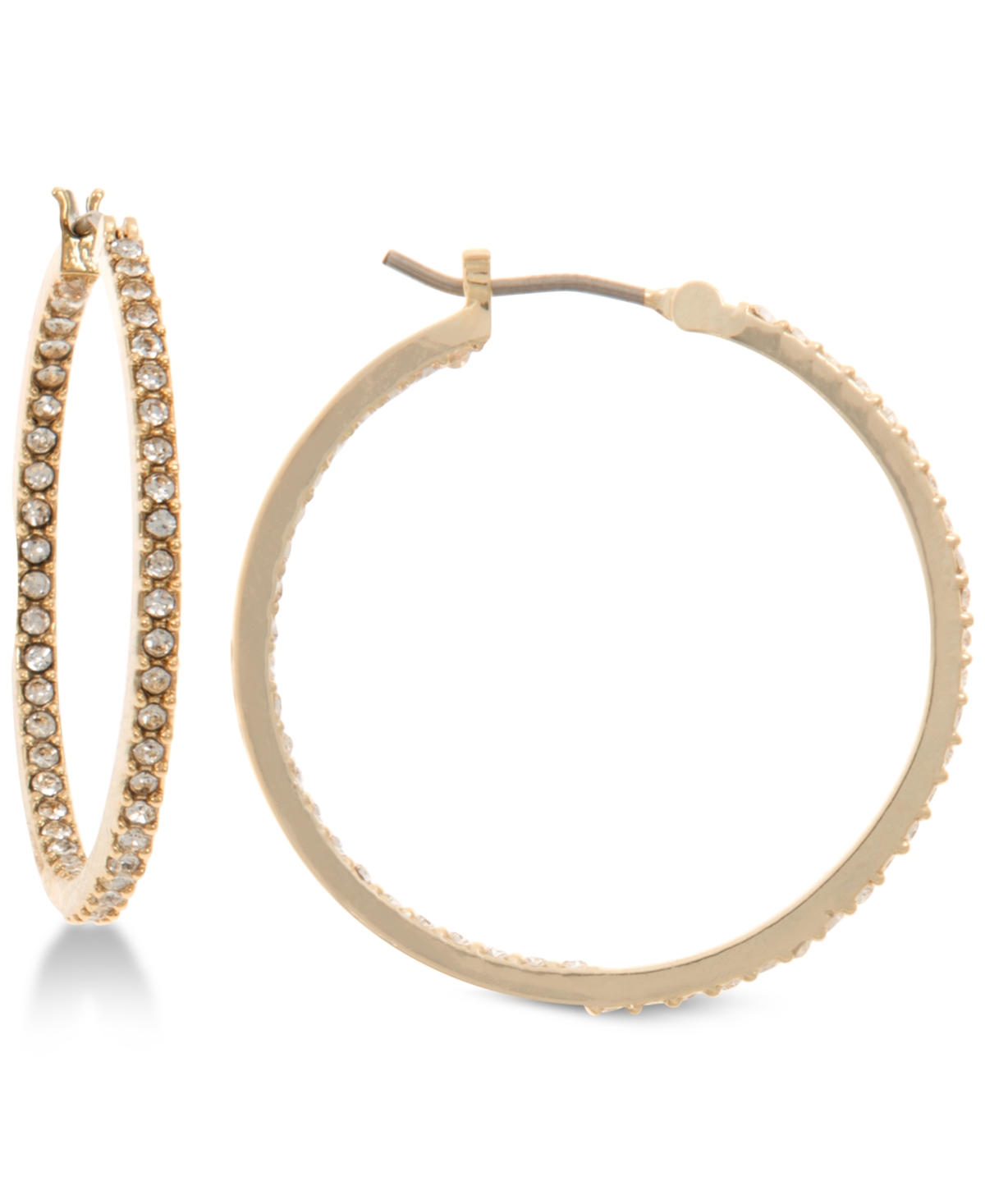 Lauren Ralph Lauren Crystal In & Out Hoop Extra Small Earrings In Gold