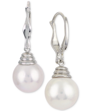 image of Windsor Cultured Freshwater Pearl (11mm) Drop Earrings in Sterling Silver