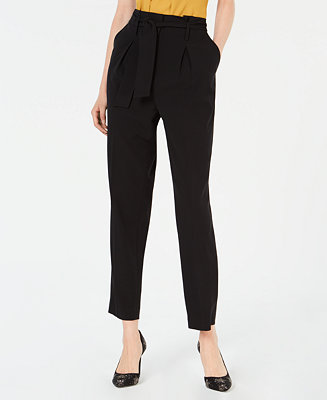 Bar III Pleated Self-Belt Pants, Created for Macy's - Macy's