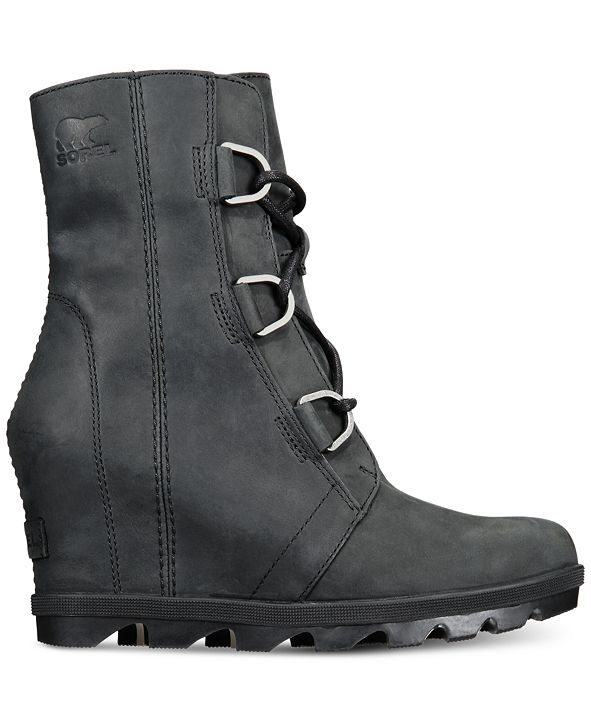sorel joan of arctic ii leather waterproof wedge bootie