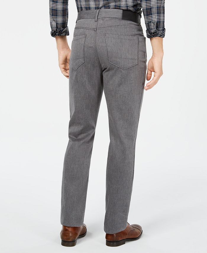 Ryan Seacrest Distinction Men's Heather Gray Cross Hatch Slim Fit Pants ...