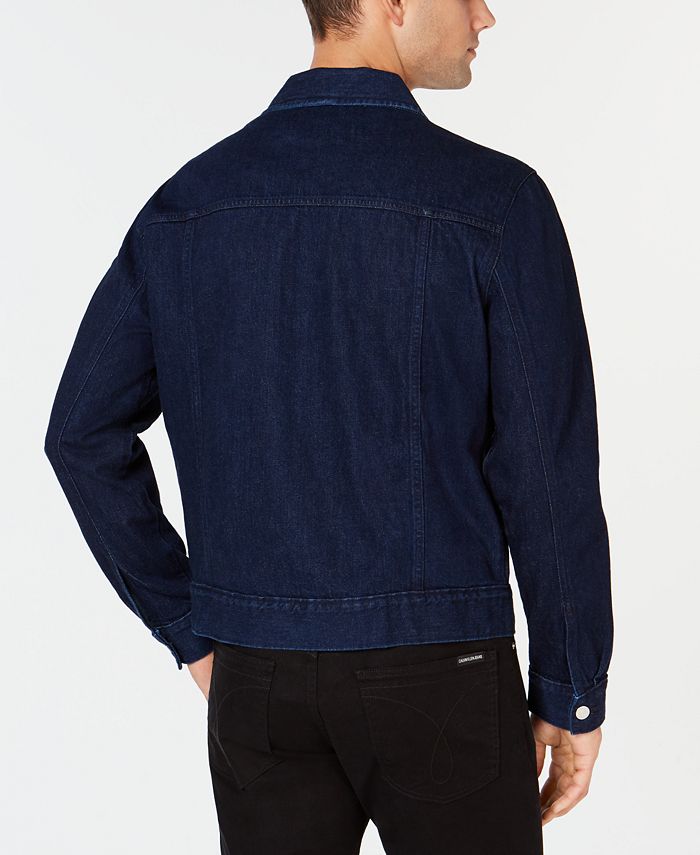 Calvin Klein Jeans Men's Classic-Fit Logo-Print Denim Trucker Jacket ...