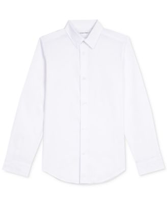 Big Boys Slim Fit Solid Stretch Poplin Shirt 