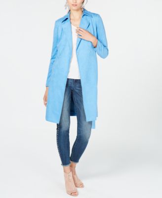 inc faux suede trench coat