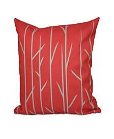 16 Inch Coral Decorative Floral Throw Pillow