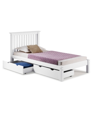 Alaterre Furniture Barcelona Twin Bed With Storage Drawers In White