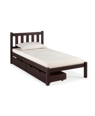Alaterre Furniture - Poppy Twin Bed with Storage Drawers, Espresso