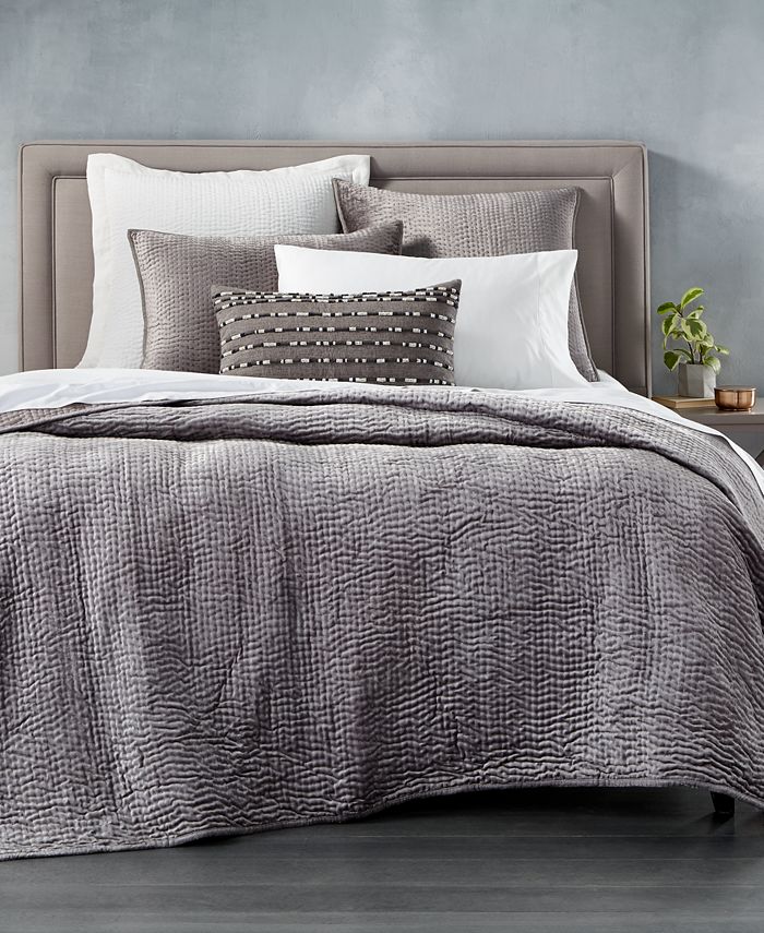 Hotel Collection CLOSEOUT! Velvet Quilted Full/Queen Coverlet, Created