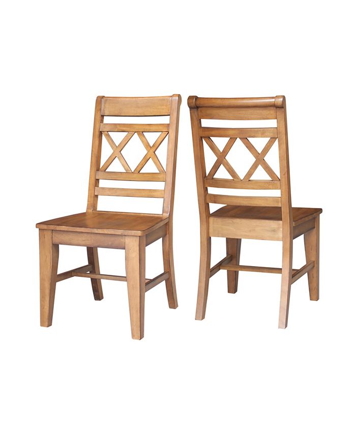 International Concepts Double X Back 24 In. Unfinished Wood Swivel Bar Stool S 202sw
