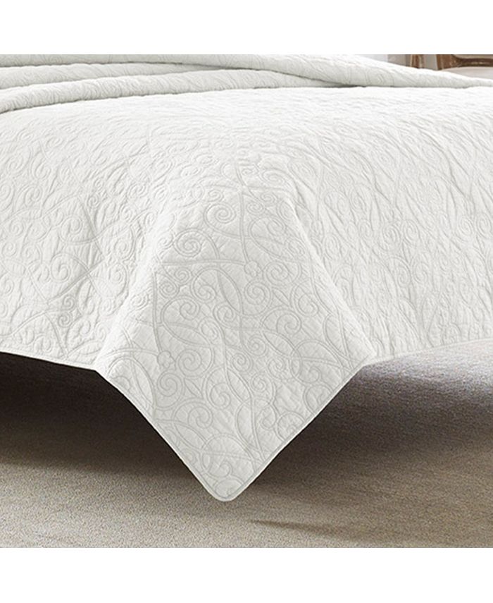 Laura Ashley Full/Queen Felicity White Quilt Set Macy's