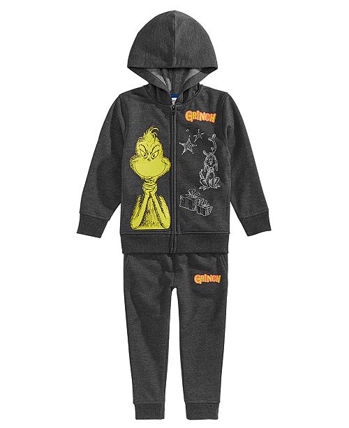 Dr Seuss Toddler Boys 2 Pc Dr Seuss Grinch Fleece Hoodie