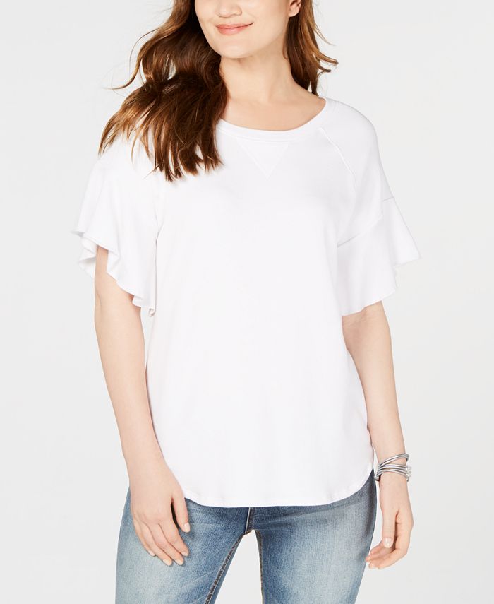 Karen kane ruffle 2025 sleeve top
