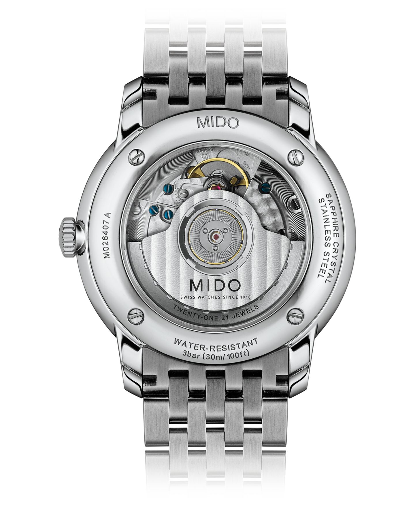 Мужские часы Mido Swiss Automatic Baroncelli III Heritage Stainless Steel Bracelet Watch 39mm — фото 3