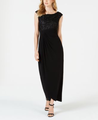Connected - Embellished Faux-Wrap Dress
