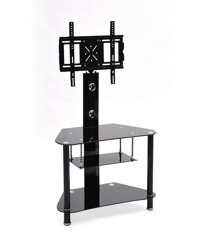 Hodedah 35.4" Wide Glass TV Stand with Swiveling Mount Macy's