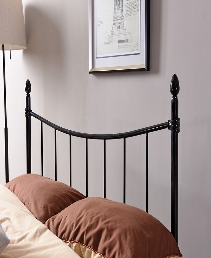 Hodedah Complete Metal FullSize Bed with Headboard, Footboard, Slats