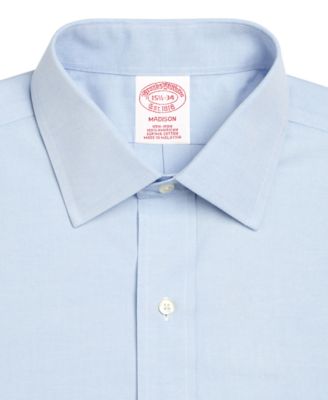 Brooks Brothers Men's Madison Classic/Regular Fit Non-Iron Solid Pinpoint  Solid Dress Shirt - Macy's