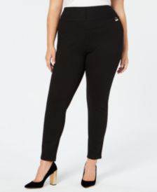 Plus Size Pinstripe Skinny Compression Pants