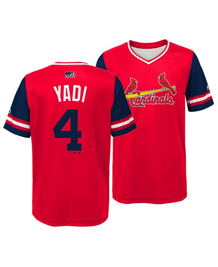 Men's St. Louis Cardinals Yadier Molina Yadi Majestic Red/Navy