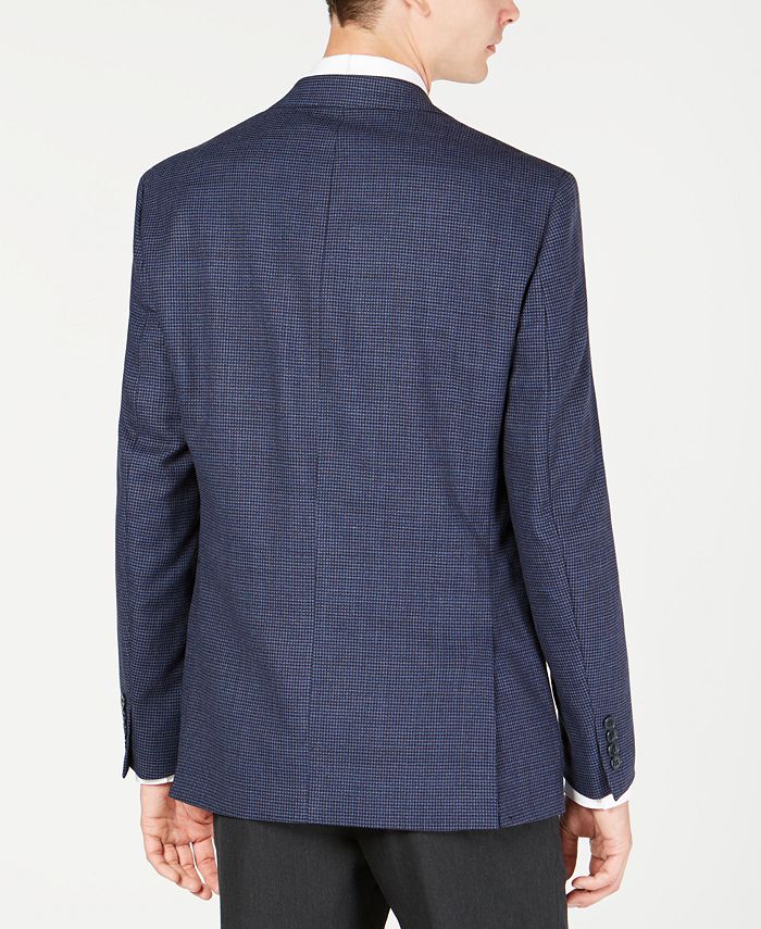 Calvin Klein Men's X Fit Slim-Fit Navy Mini Grid Wool Sport Coat ...