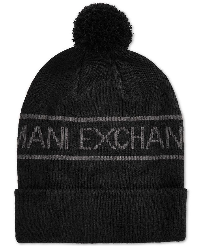 Armani Exchange Men's Pom Pom Logo Beanie Macy's