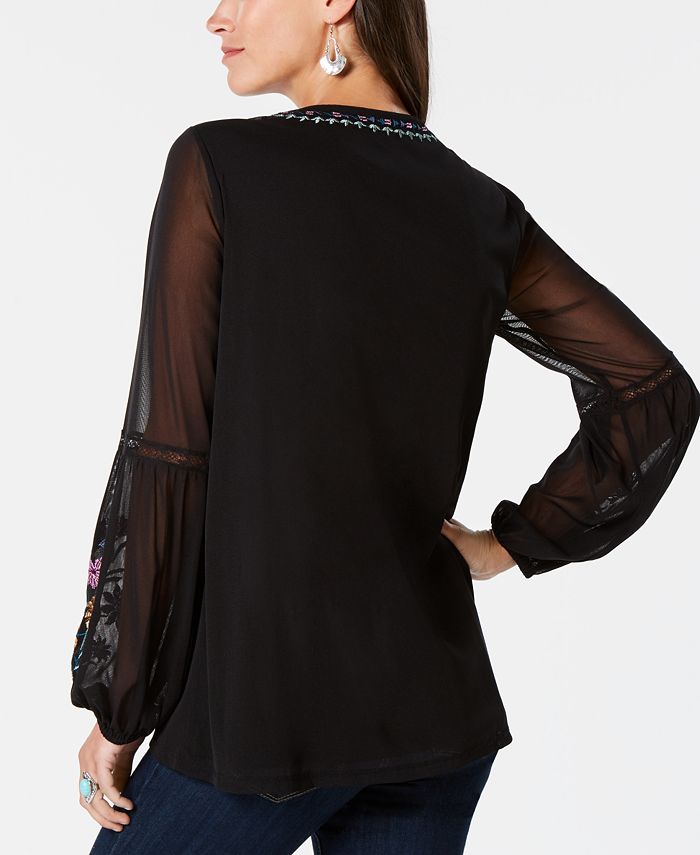 Style & Co Embroidered Blouse, Created for Macy's Macy's