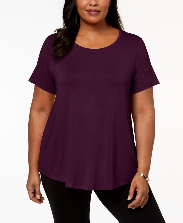 JM Collection Plus Size Short-Sleeve Top, Created for Macy's & Reviews ...