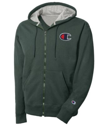 champion men's logo zip hoodie