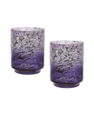 Dimond Home Plum Ombre Hurricane Flared Vases- Set Of 2 In Purple Lav