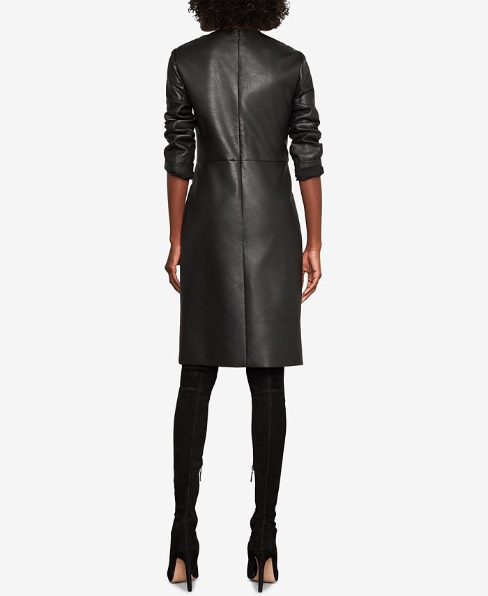 BCBGMAXAZRIA Faux Leather Shift Dress Macy s