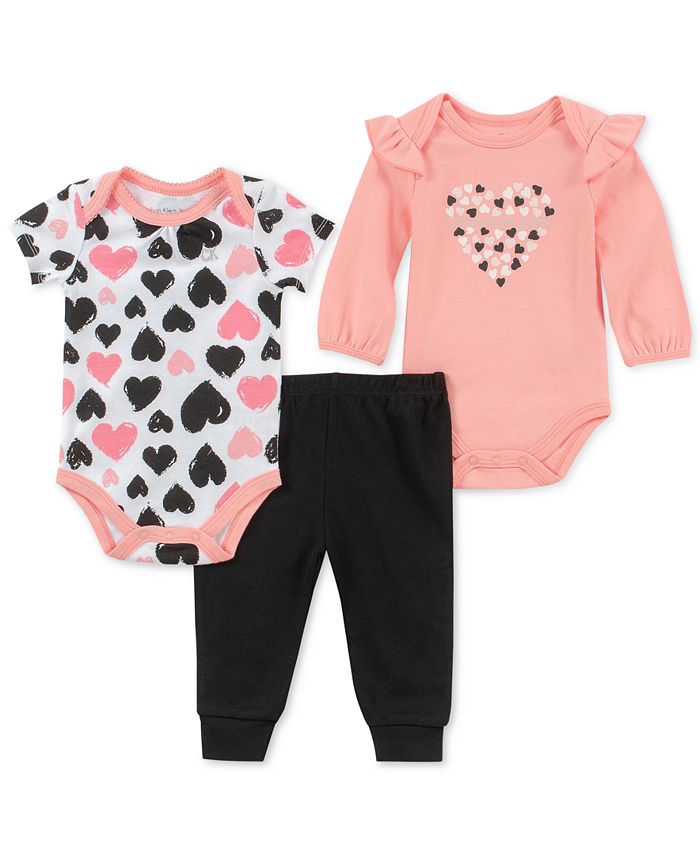 Calvin Klein Baby Girls 3Pc. Bodysuits & Pants Set Macy's