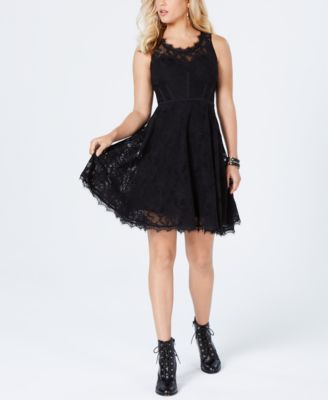 black lace dress guess